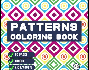 50 Pages Patterns Coloring Book Gift for Adults Men Women Kids Boys Girls Teens Youth Comfy Patterns Bold and Easy Coloring Simple Pattern