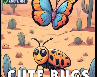 50 Pages Funny Cute Bugs and Insects Coloring Book for Adults Men Women Kids Boys Girls Toddlers Teens Stress Relief Coloring Activity Book