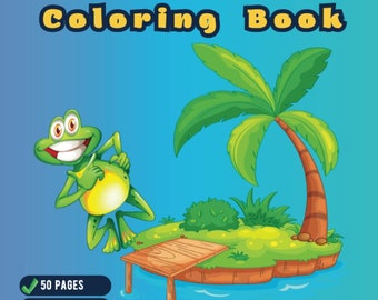 Cute Toad Coloring Book Frog Coloring Book For Adult And Kids Animal Habitat Coloring Jungle Animal Coloring Wild Life Animal Coloring Book