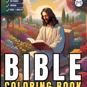 50 Pages Easy Jesus Coloring Book Gift for Adults Kids Children Boys Girls Teens Christian Religion Catholic Bible Stories Coloring Pages