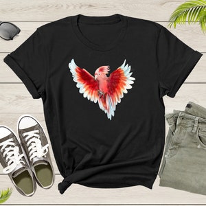 Flying Exotic Red Wildlife Bird Parrot Cockatoo Tropical T-Shirt Bird Shirt Parrot Animal Tshirt Zoologist Tropical Shirt Bird Lover Gift