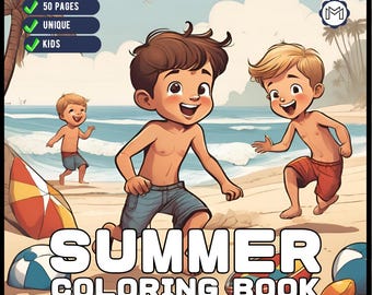 50 Pages Summer Coloring Book Gift for Kids Boys Girls Teens Youth Bold and Easy Summer Beach Coloring Sheets Summer Lover Coloring Activity