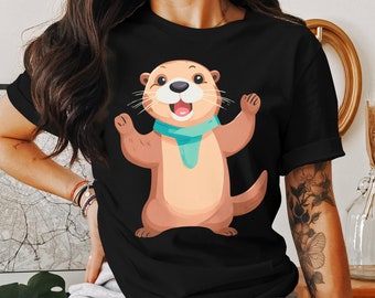 Funny Sea River Otter Animal Nature Lover Gift for Men Women T-Shirt Cute Otter Birthday Holiday Present Boys Girls Men Women Kids Tshirt