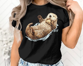 Cute Sea River Otter Lover Animal Nature Graphic Design Gift T-Shirt Funny Sea River Otter Birthday Holiday Presents Tshirt