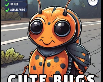 50 Pages Funny Cute Bugs and Insects Coloring Book for Adults Men Women Kids Boys Girls Toddlers Teens Stress Relief Relaxation Coloring