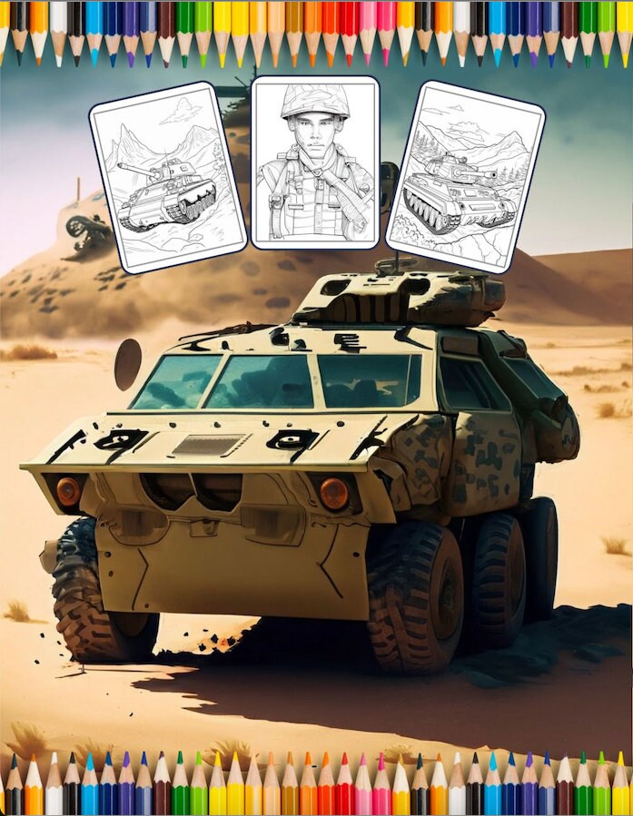 Military Army Soldier Coloring Book for Kids Military Coloring Pages Army Coloring Books Boys US