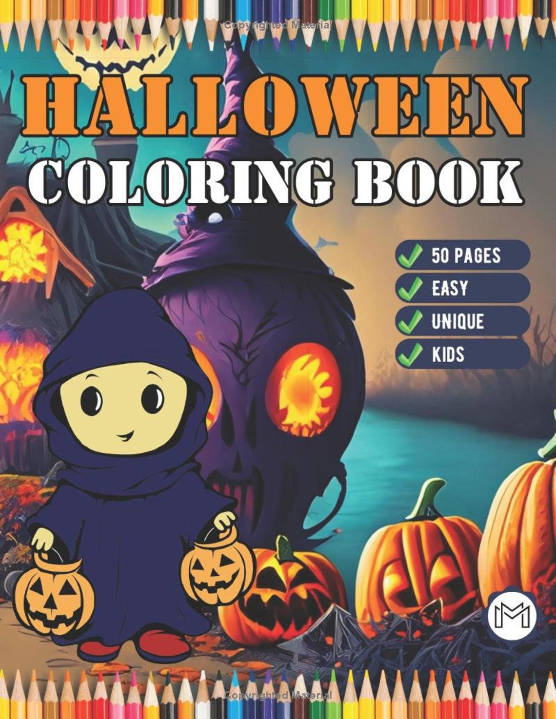 50 Pages Halloween Coloring Book for Kids Halloween Coloring Books for ...