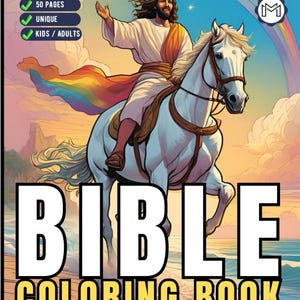 50 Pages Easy Jesus Coloring Book Gift for Adults Kids Children Boys Girls Teens Christian Religion Catholic Bible Stories Coloring Pages