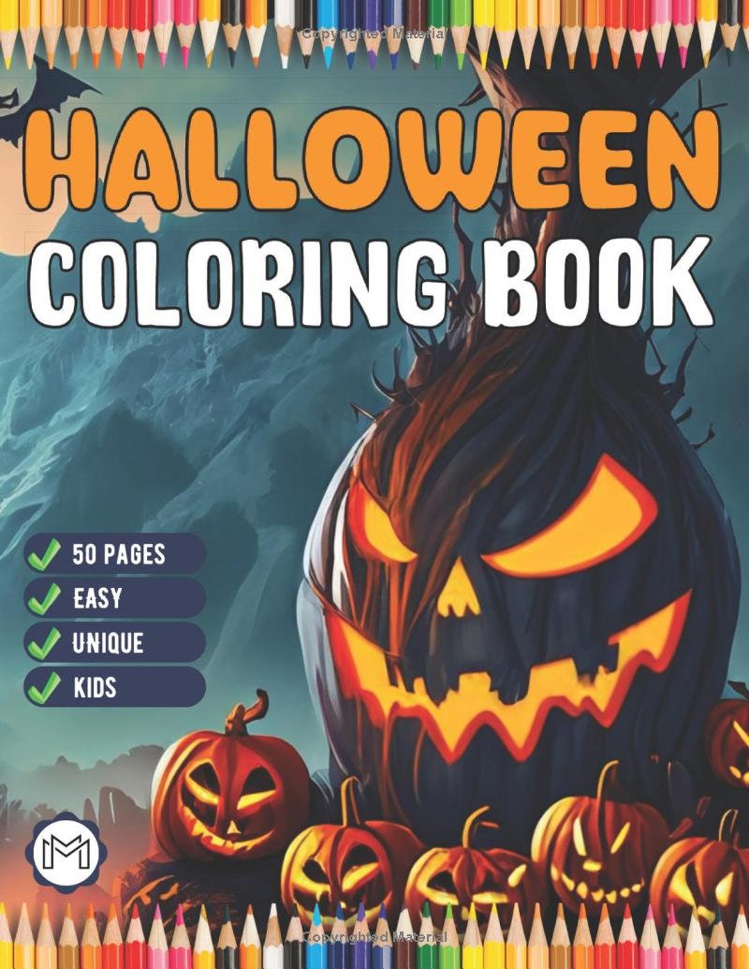 50 Pages Halloween Coloring Book for Kids Halloween Coloring Books for ...