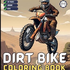 50 Pages Dirt Bike Motorcycle Coloring Book Gift for Adults Men Women Kids Motorbike Coloring Sheets Boys Girls Teens Biker Activity Book