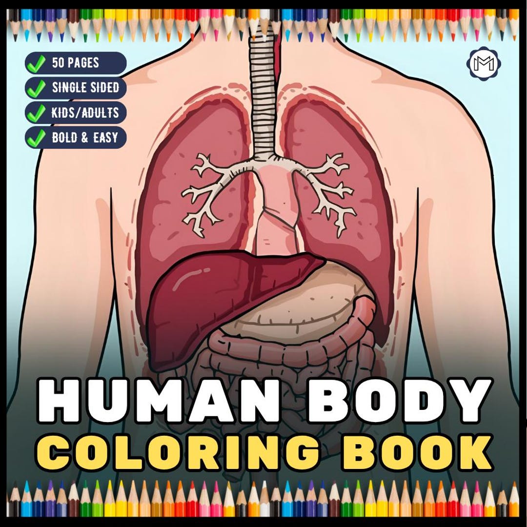Human Physiology Coloring Book for Kids Young Boys Girls Teens Bold ...