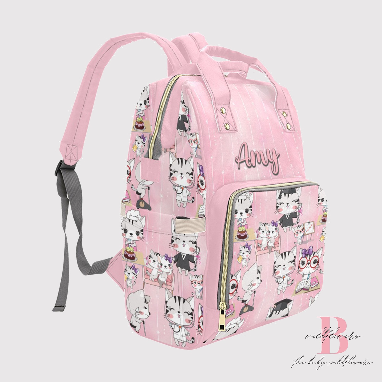 Kitty Cat Backpack Cute Kitty Backpack Personalized Etsy