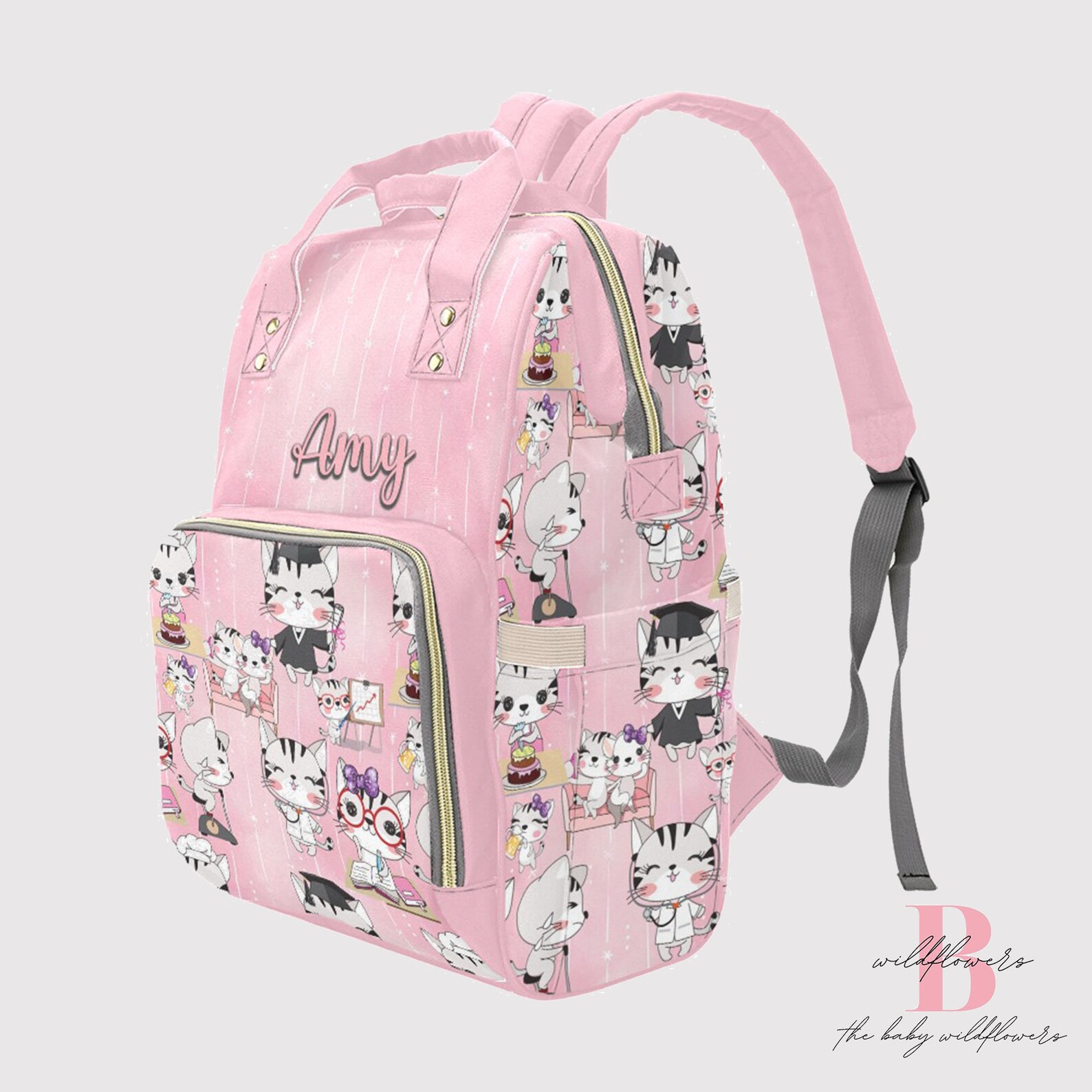 Kitty Cat Backpack Cute Kitty Backpack Personalized Etsy