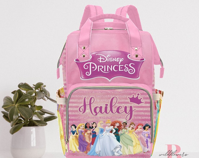 Disney Princess Diaper Bag Disney Princess Backpack Etsy