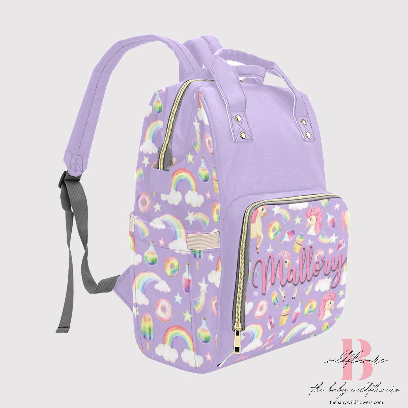 Purple Unicorn Diaper Bag Backpack Unicorn Diaper Bag Etsy