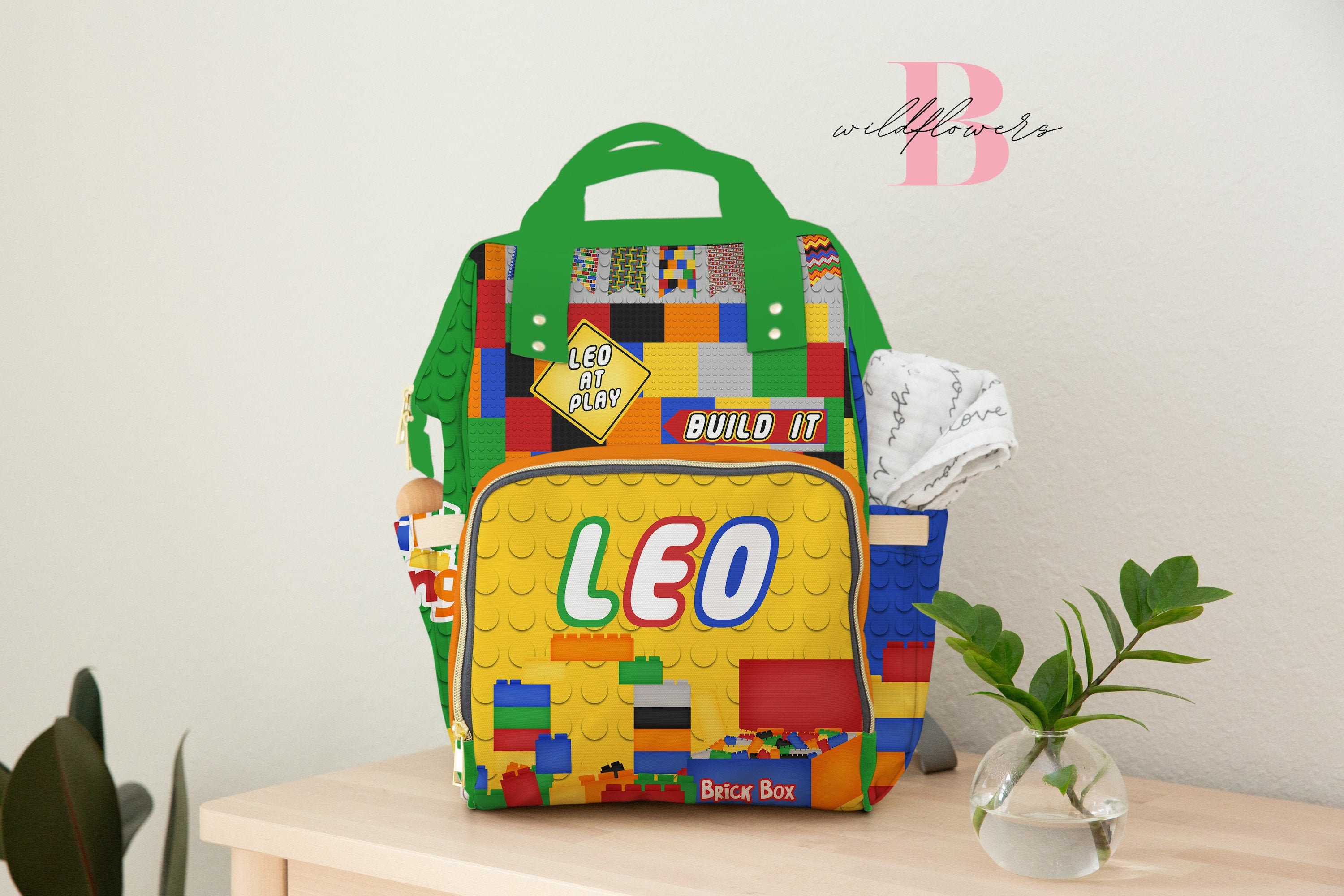 Lego Backpack Personalized Diaper Bag for Boys Lego Diaper Etsy