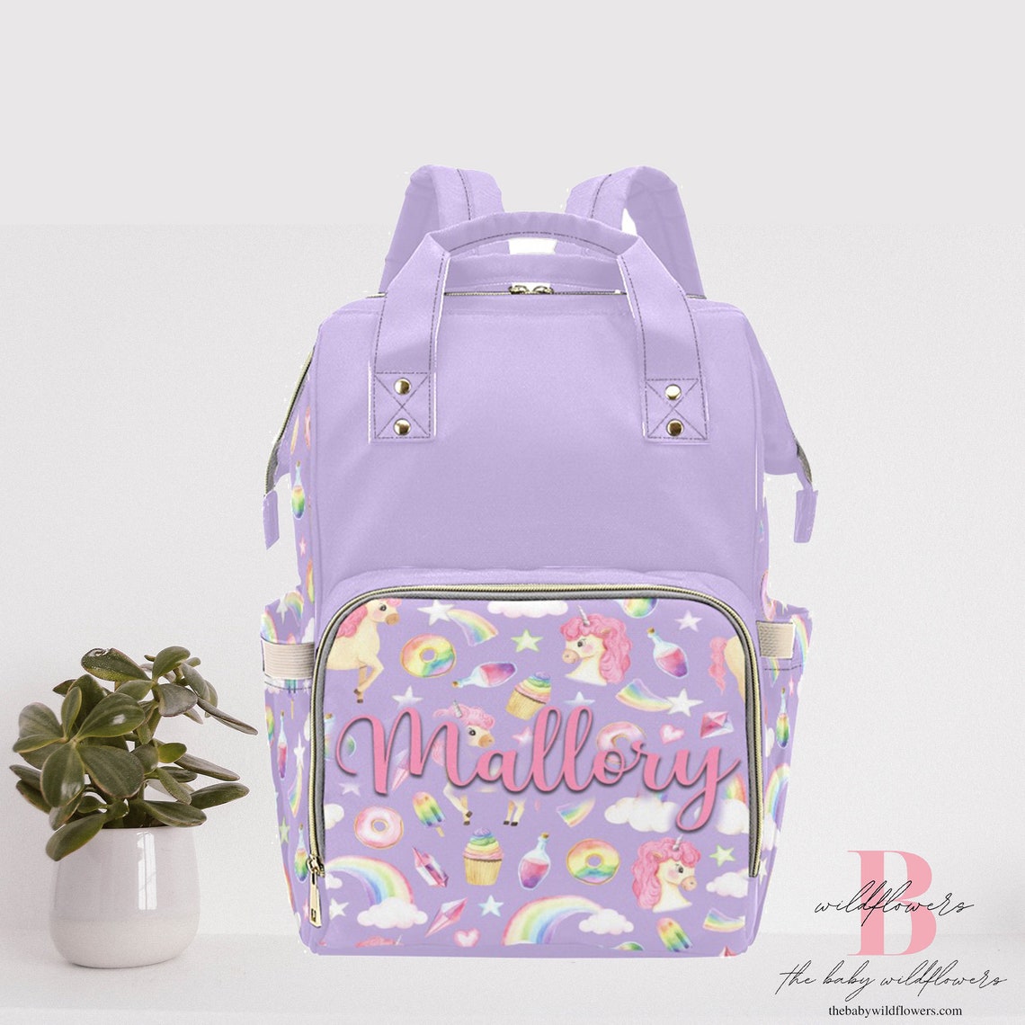 Purple Unicorn Diaper Bag Backpack Unicorn Diaper Bag Etsy