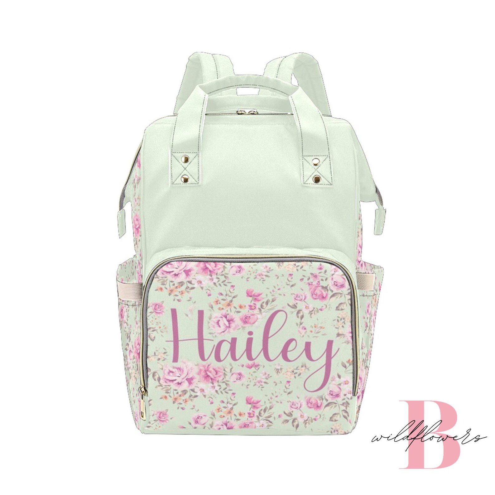 Personalized Diaper Bag Girl Baby Name Bag Personalized Etsy