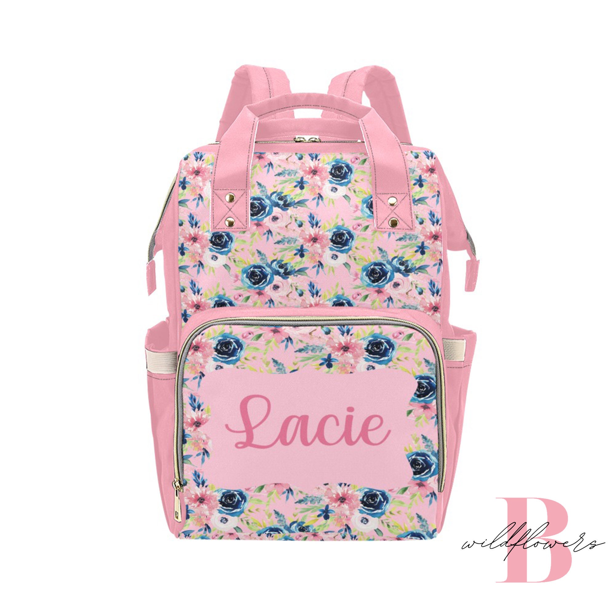 Floral Diaper Bag Girl Diaper Bag Backpack Personalized Etsy