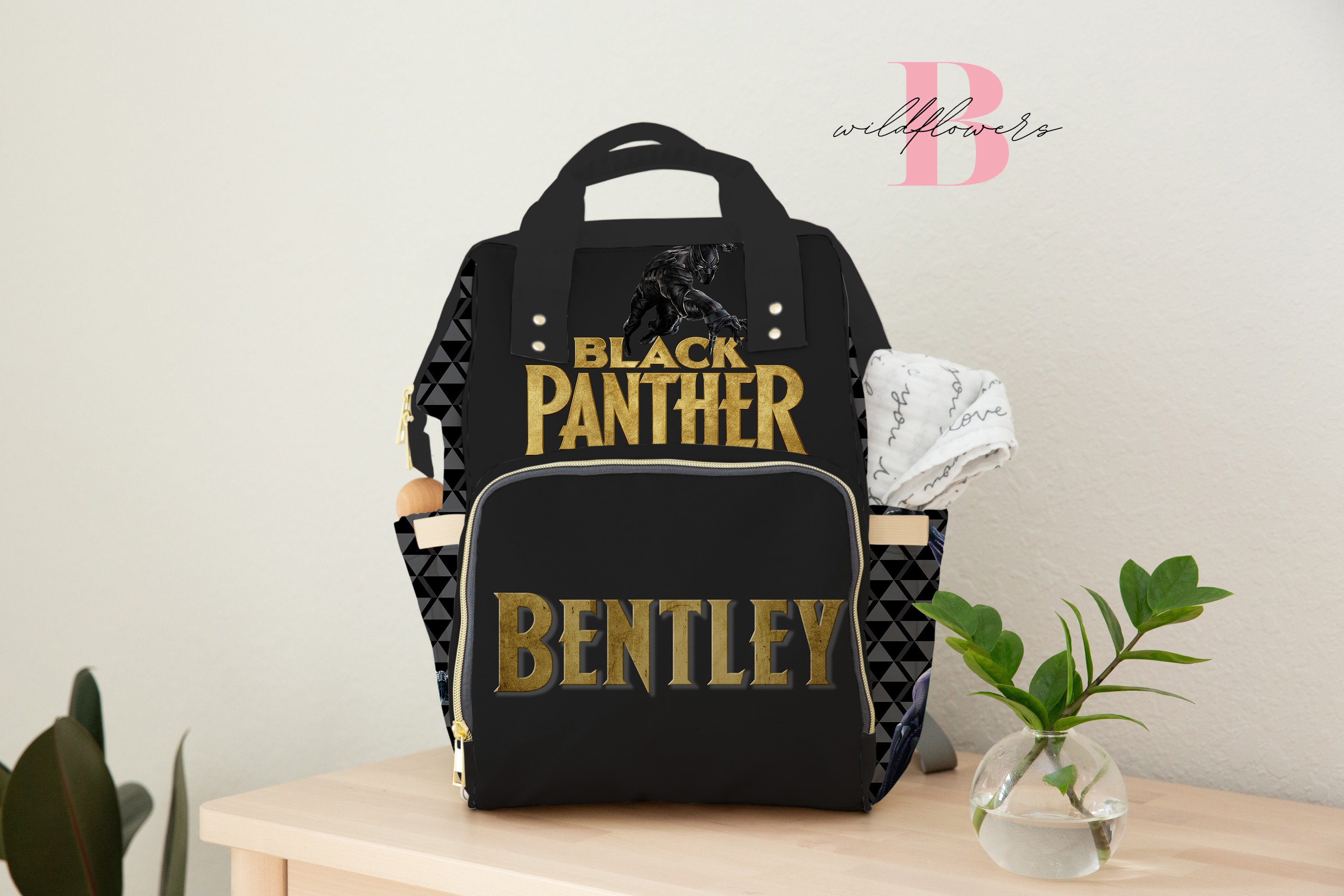 marvel black panther front handle backpack