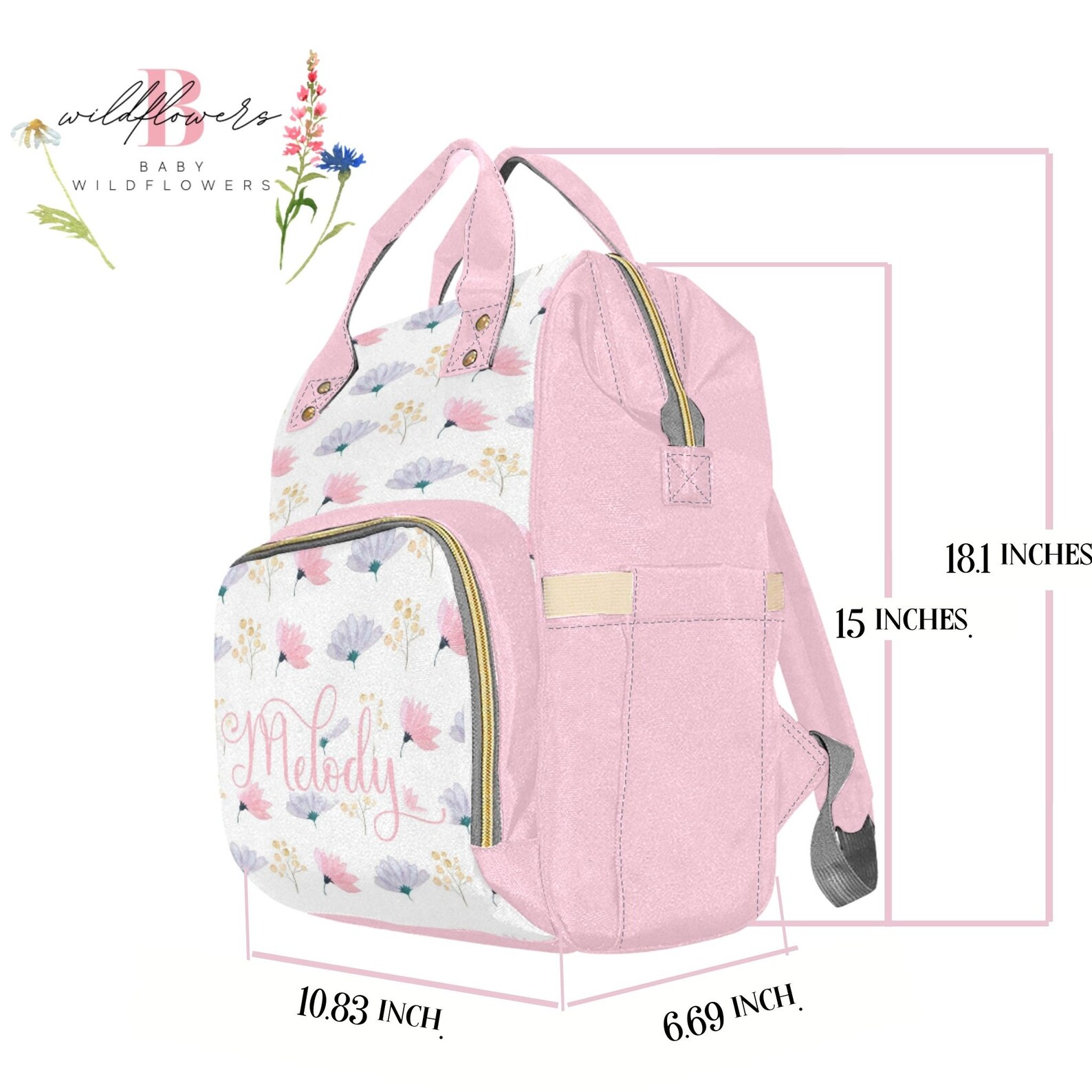 Personalized Diaper Bag Girl Baby Bag Personalized Backpack Etsy