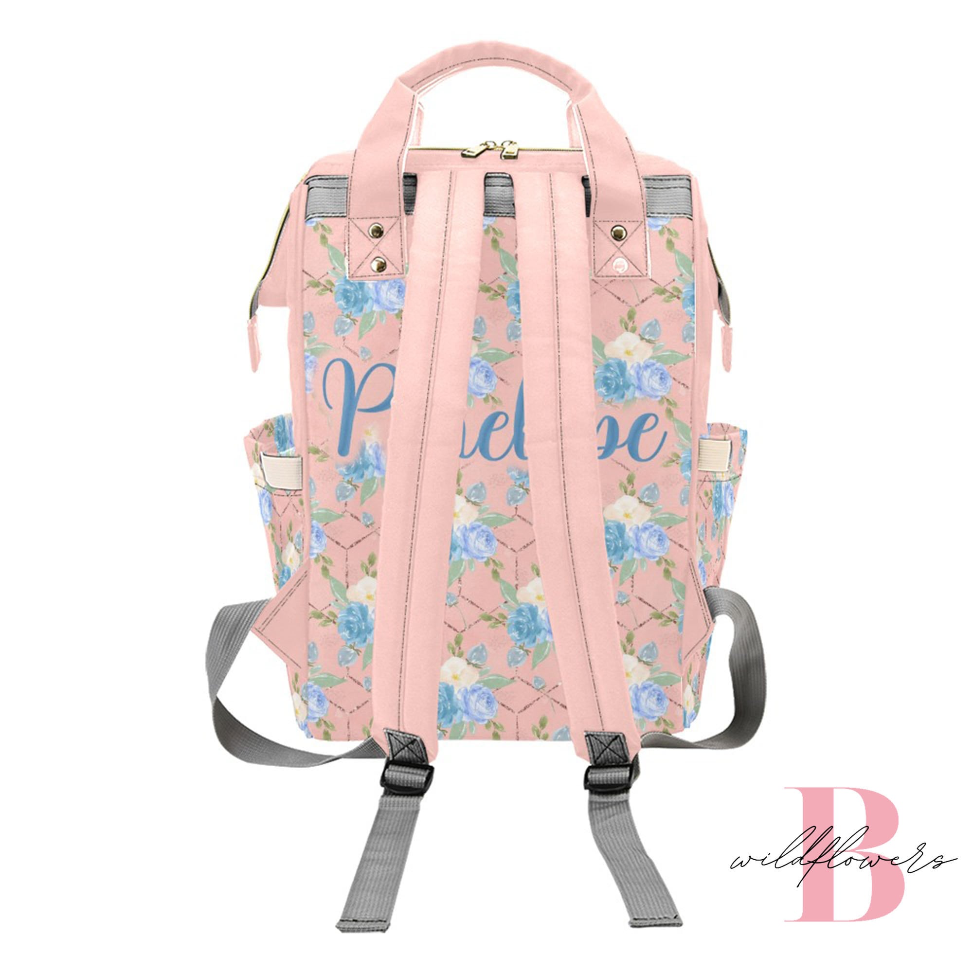 Baby Girl Diaper Bag Personalized Girls Diaper Bag Floral Etsy