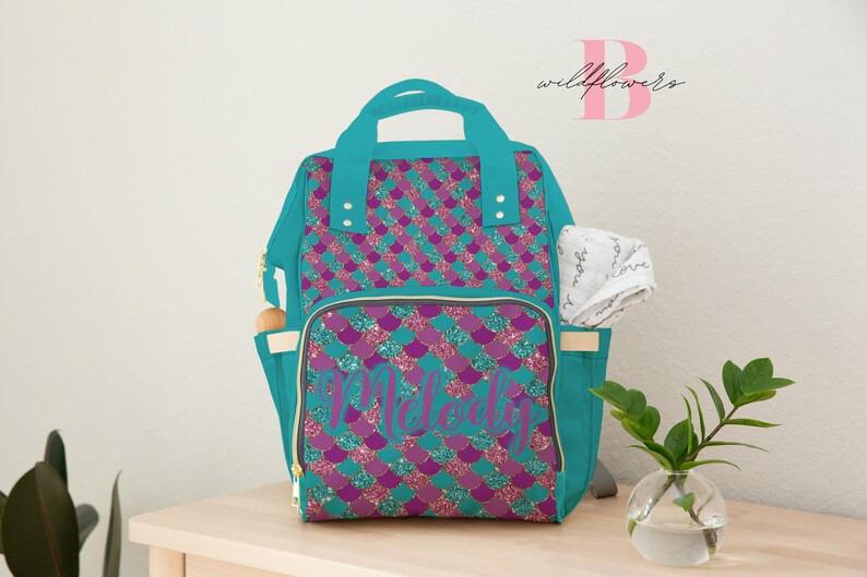 mermaid diaper backpack