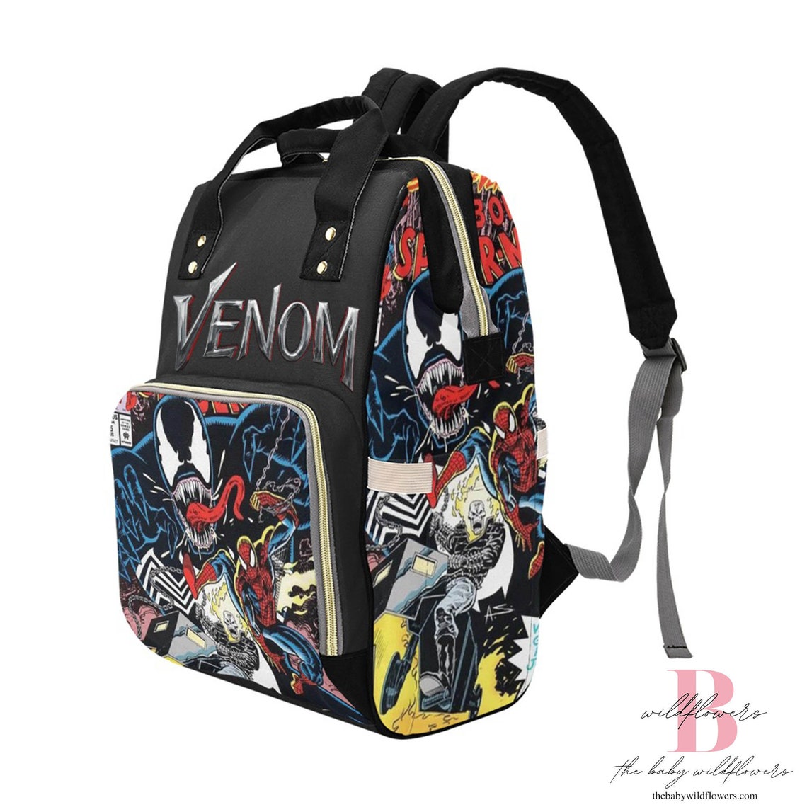 Venom Backpack Retro Marvel Marvel Backpack Venom Etsy