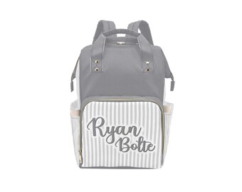 striped diaper bag backpack