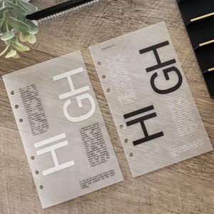 Tuxedo Columns Dashboard | Light · Dark · Null | Matte Vellum | A6 ( Personal Size )