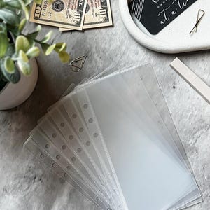 Klar gefrostet A6 FIRM Poly Vinyl Reißverschluss weniger Bargeld Umschläge | 6ER PACK
