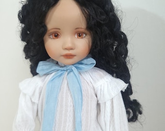 Bisque doll &#39;French girl the blue ribbon&#39; by Monbisou &#39;Dianna Effner Mold&#39;