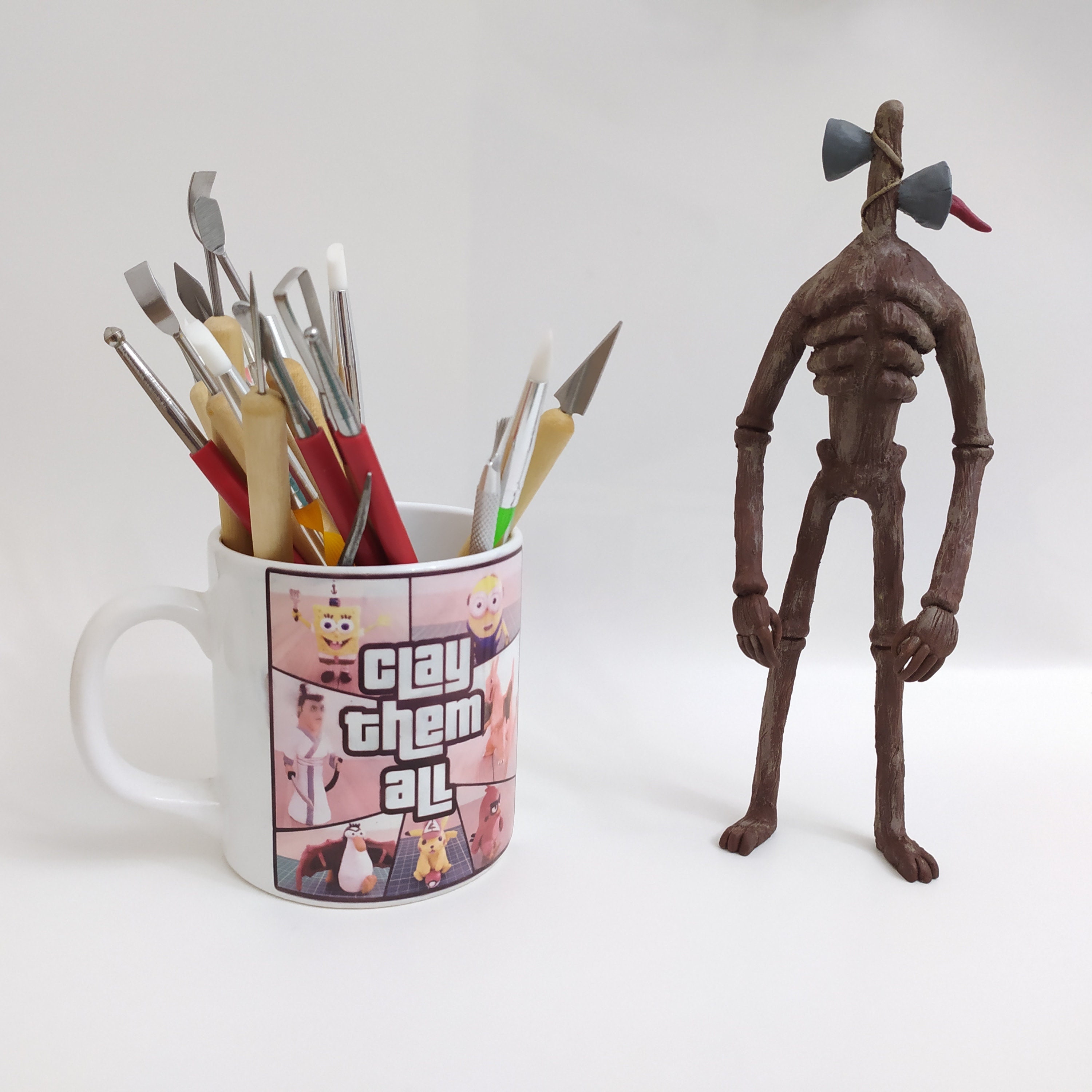 Siren Head Sculpture Polymer Clay Sirenhead Figure Trevor Etsy