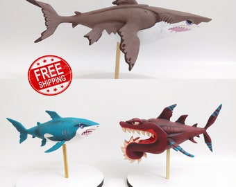 Hungry Shark Megalodon Great White Buzz Mako Reef Tiger Hammerhead Figure
