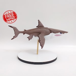 Hungry Shark Megalodon Figurine Handmade Statue Game Figure Collectible Gift