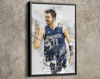 art print handmade printable Luka Doncic watercolor print poster any room wall decor digital download gift home decor