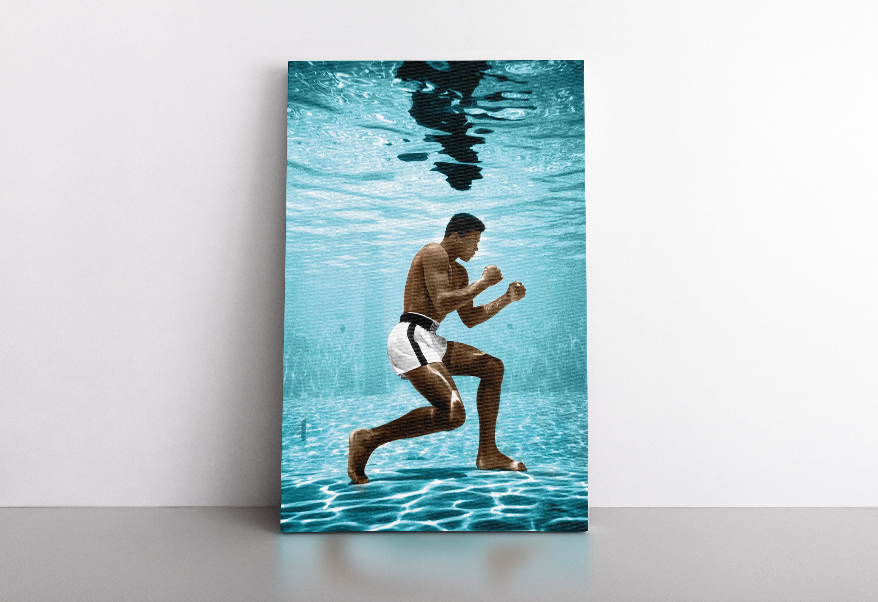 Muhammad Ali framed wall art Swimming Underwater boxing art
