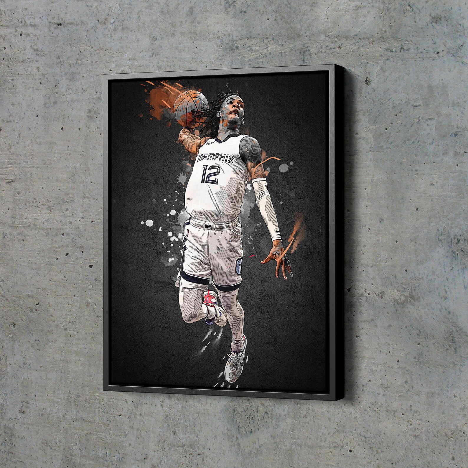 Ja Morant Poster Dunk Cartoon Memphis Grizzlies Basketball Art Etsy