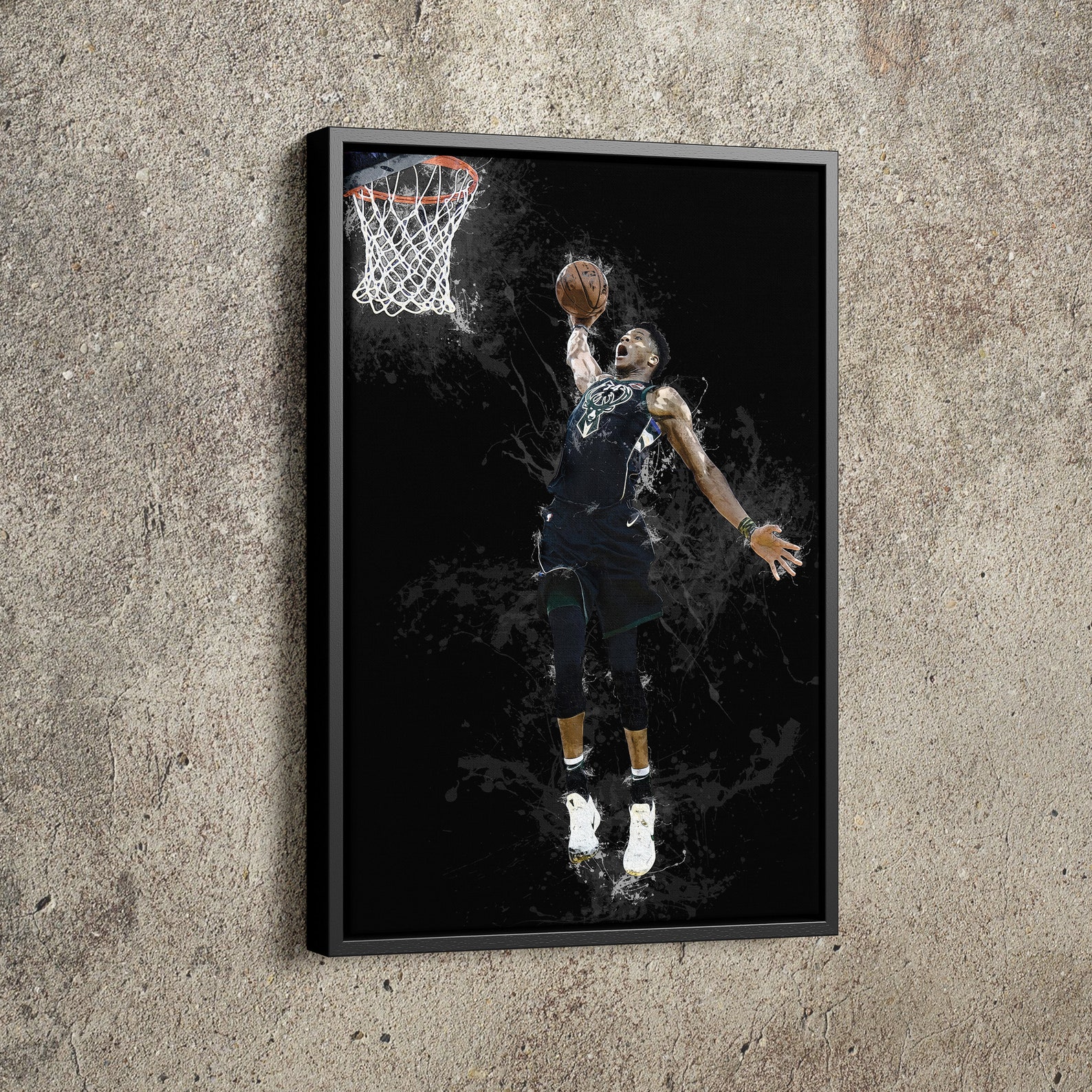 Giannis Antetokounmpo Dunk Poster Milwaukee Bucks Basketball | Etsy