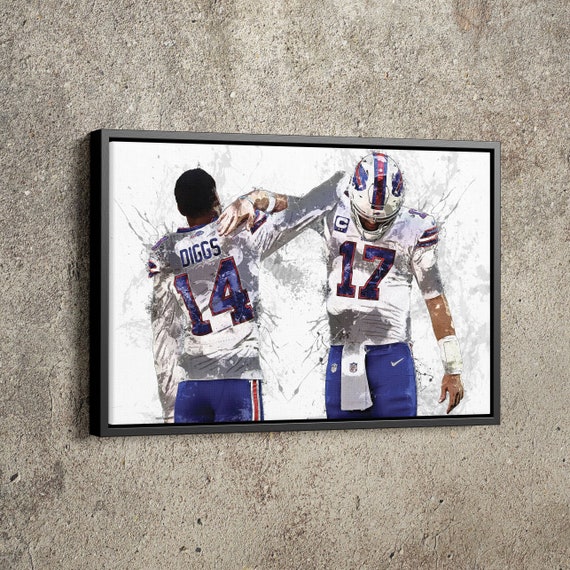 Buffalo Bills Poster Stefon Diggs /& Josh Allen Wall Art No Frame