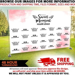 Custom Step and Repeat Backdrop - Personalized Photo Backdrop for Parties, Birthdays, Events, Weddings, Business Booths