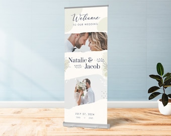 Wedding Retractable Banner Welcome Double Photo