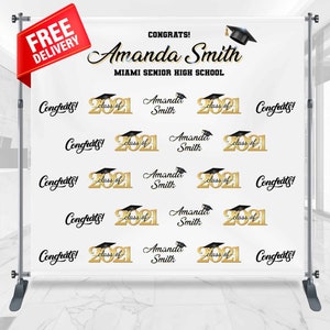 Customizable Graduation Backdrops: Birthday Banners, Step & Repeat, Event banners - Affordable and Completely Customizable!