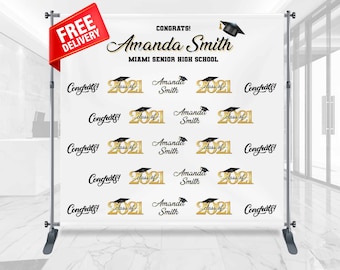 Customizable Graduation Backdrops: Birthday Banners, Step & Repeat, Event banners - Affordable and Completely Customizable!