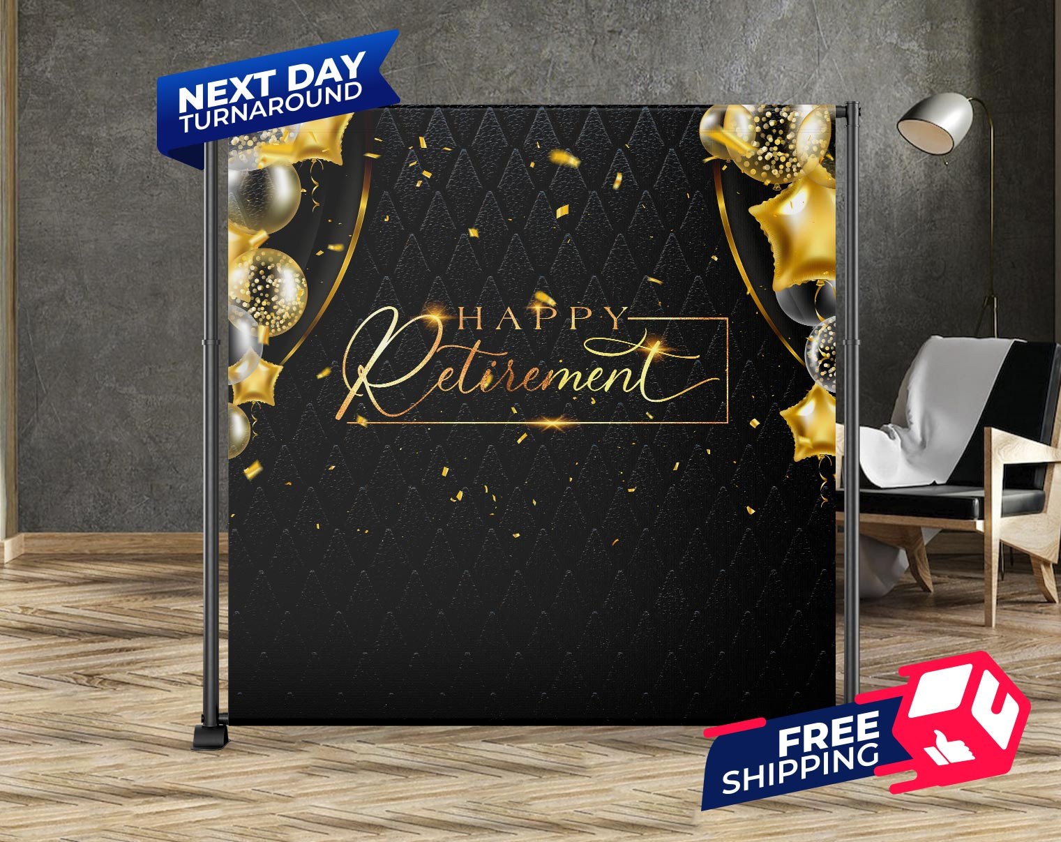 Retirement Step and Repeat Banner, Retirement Backdrop, Event Backdrop