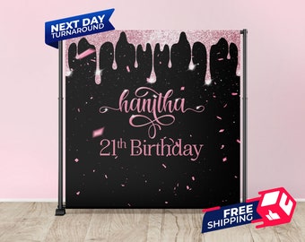 Striscione IMISI Per 36° Compleanno | 115x180 Cm In Tessuto Poliestere Con Scritta Rosa Oro | Decorazione Parete Per Festa A Tema