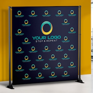 Aperturee Custom Dark Blue Step And Repeat Birthday Banner