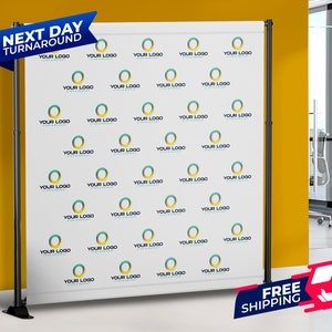 Custom Step and Repeat Backdrop Banner – Personalized Photo Banner for Birthday, Baby Shower, Wedding, Sweet 16, Party Decor