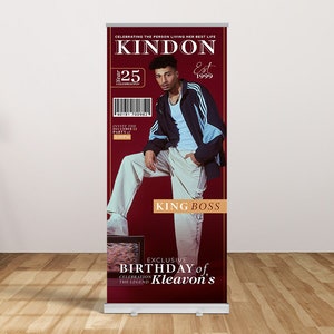 Geburtstagsbanner Roll-up-Banner, Burgunder-Banner, Party einziehbar, Geburtstagsbanner.