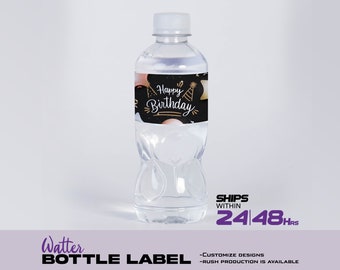 Happy Birthday Label, Water Labels, Water Bottle Labels, Waterproof Labels